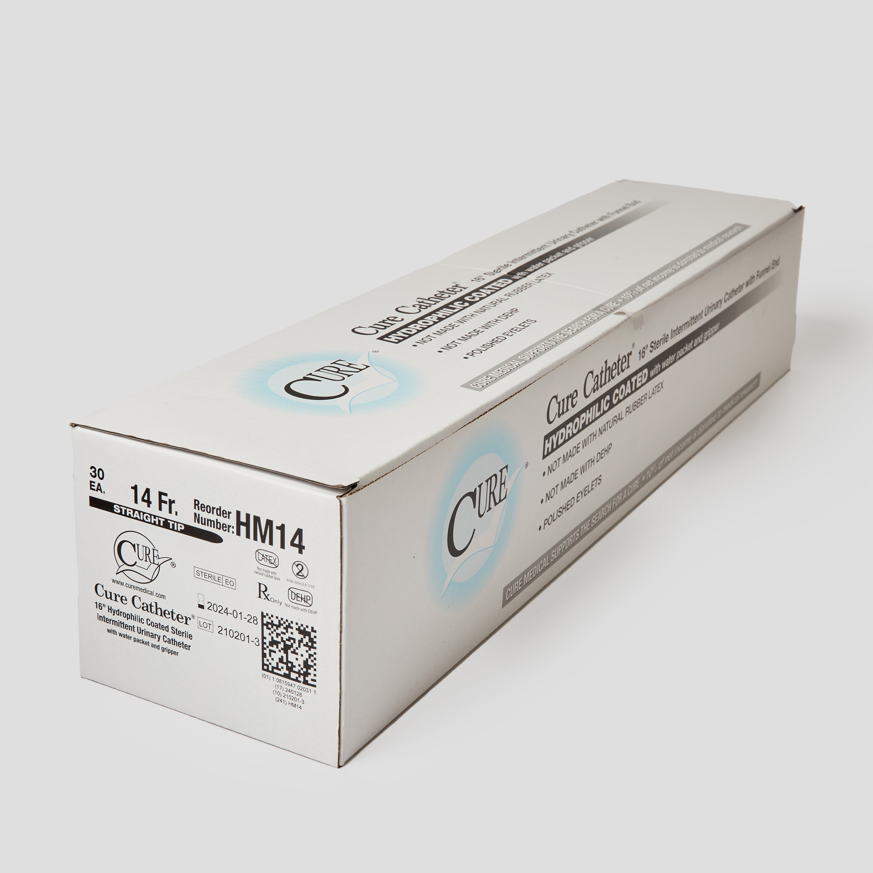 Cure Ultra 16" Sterile Intermittent Urinary Catheter With Funnel End Maxim Medical Supplies Cure Ultra 16" Sterile Intermittent Urinary Catheter With Funnel End Maxim Medical Supplies