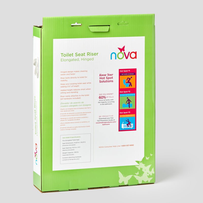 Load image into Gallery viewer, Nova Toilet Seat Riser Elongated Hinged (3.5")