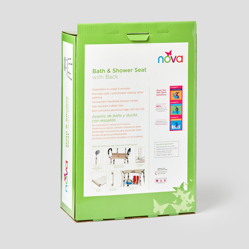 Load image into Gallery viewer, Nova Bath and Shower Seat w/Back