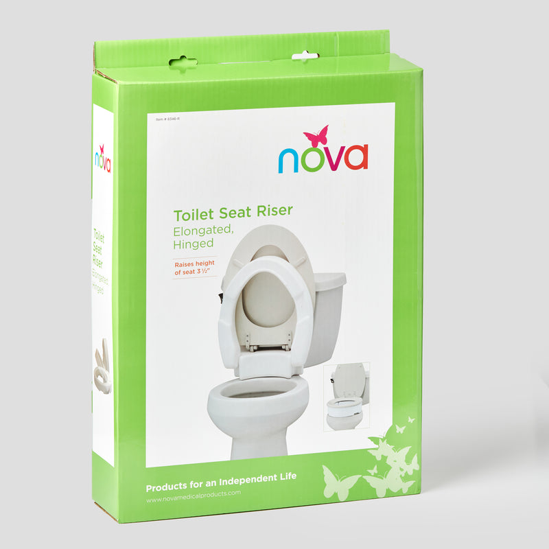 Load image into Gallery viewer, Nova Toilet Seat Riser Elongated Hinged (3.5")