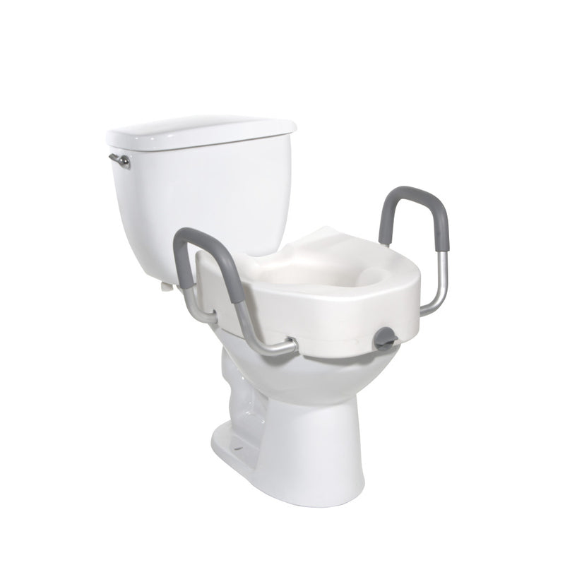 Load image into Gallery viewer, Drive Elongated Raised Toilet Seat With Arms (5")
