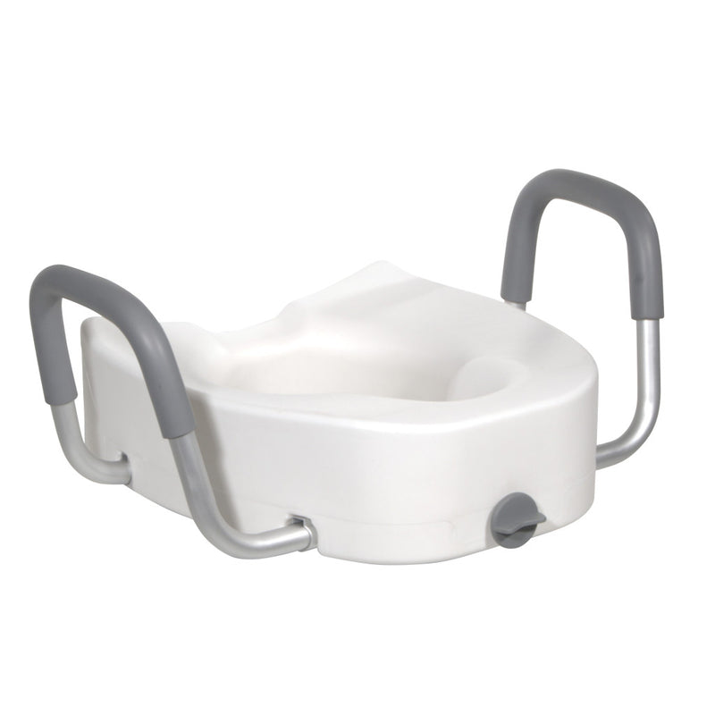 Load image into Gallery viewer, Drive Elongated Raised Toilet Seat With Arms (5")

