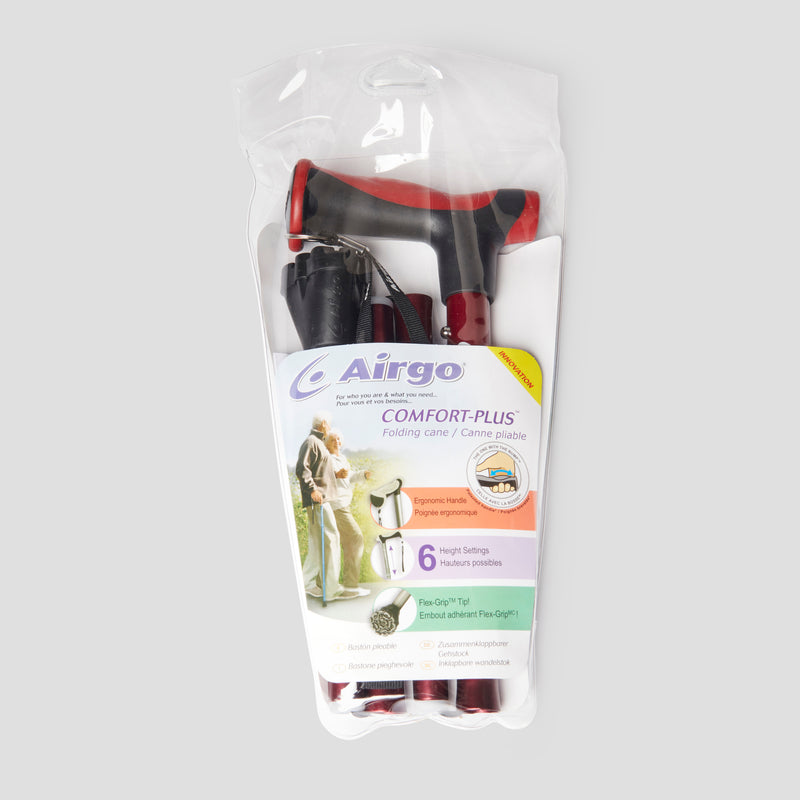 Load image into Gallery viewer, Buy Airgo Burgundy Folding Cane Online | Maxim Medical US
