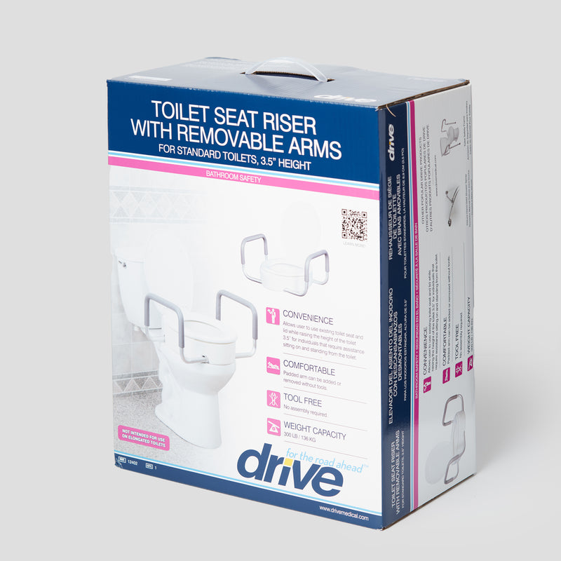 Load image into Gallery viewer, Drive Toilet Seat Riser With Removable Arms (3.5")
